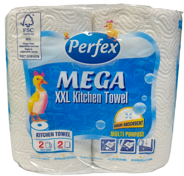 Бумажные полотенца Perfex 2str. 2 role 85 foi Mega