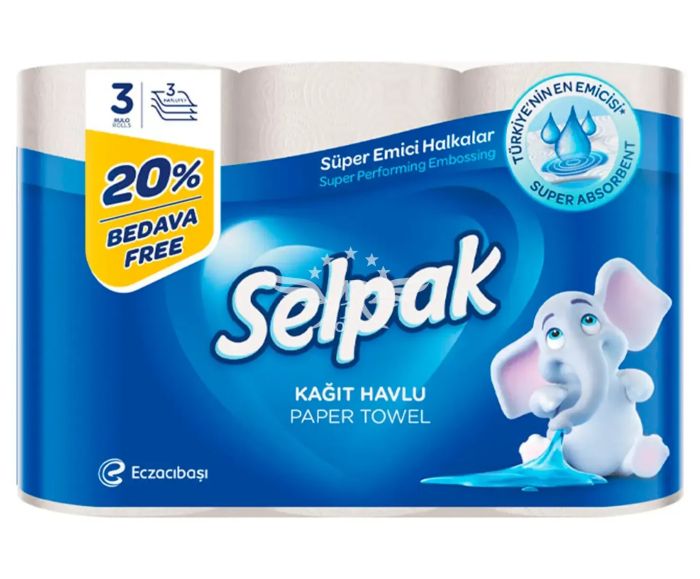 Бумажные полотенца Selpak 3str. 3buc.